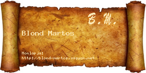 Blond Martos névjegykártya